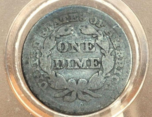 1847 Seated Liberty Silver Dime - Good Condition - Early American Coin - 1847 Silver Dime Liberty Seated