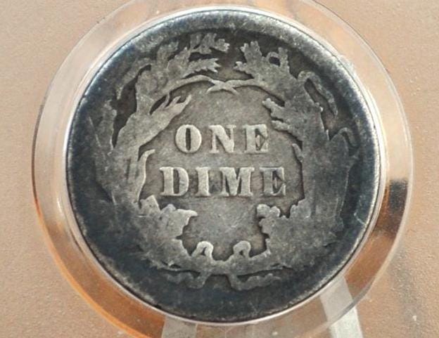 1886 Seated Liberty Dime - VG (Very Good) - 1886 Silver Dime / 1886 Liberty Seated Dime US 1 Dime From 1886