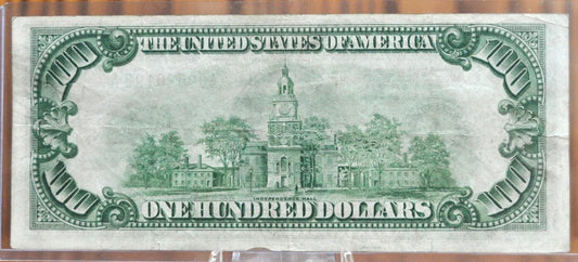 1928A Federal Reserve 100 Dollar Note - LGS - Boston MA (A) - Redeemable in Gold Note - 1928 A One Hundred Dollar Boston Note - Fr.2151-A