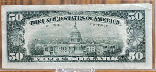 1963-A 50 Dollar Star Replacement Note - Richmond VA (E) Star Note - Dark Green Seal - 1963A Fifty Dollar Federal Reserve Note - Fr#2113-E*