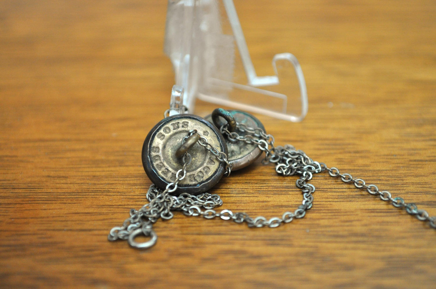 Antique 1870's New Hampshire College Cadet Uniform Buttons - NH Cadet Uniform Pins - N.H.C. Cadet Button Pins