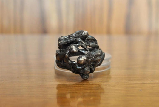 Unique Hand Made Sterling Silver Sex Orgy Style Ring - 925 Sex Ring - Size 10 - Large 925 Sex Ring