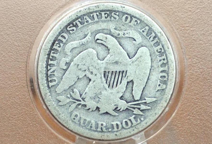 1875 Seated Liberty Quarter - VG - 1875 Silver Quarter / 1875 Liberty Seated Quarter Dollar US - 1800s US Coins