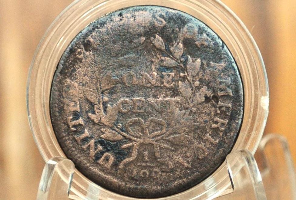 1800 Draped Bust Large Cent - Cull Grade - US Large Cent 1800 - 1800 One Cent US - Cull / Low Grade - Type Coin