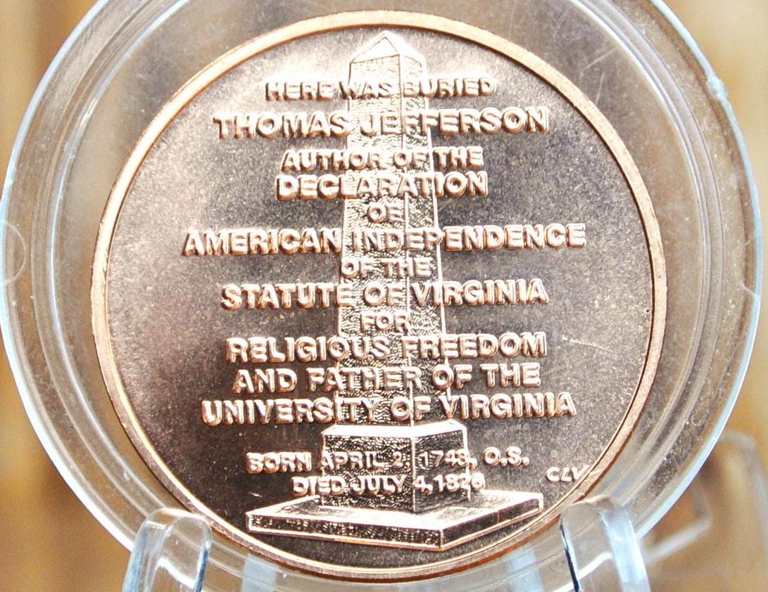 2007 3rd President Thomas Jefferson Bronze Medal Jefferson Liberty Token - First Spouse Medal Series -