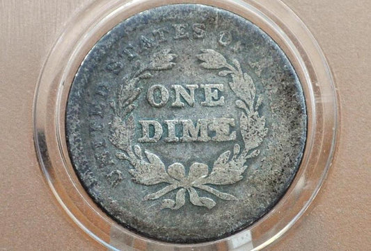 1838 Seated Liberty Dime - VG - First Year Made - 1838 Silver Dime / 1838 Us 1 Dime Liberty Seated 1838