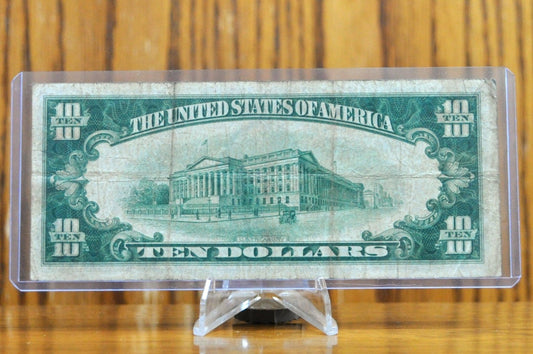 1928 10 Dollar Federal Reserve Numeral Note - Very Fine (VF) - Boston (1) Issue - Redeemable In Gold - 1928 Ten Dollar Bill- Fr#2000-A
