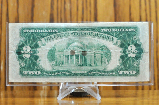 1928A Legal Tender 2 Dollar Note - F (Fine) Grade - A-A Block - 1928-A Two Dollar Red Seal Banknote - Fr#1502