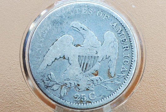 1834 Capped Bust Quarter- Good; Great Reverse Detail - 1834 US Quarter 1834 - Early American Coin; Rare Coin Type, Few ever Made
