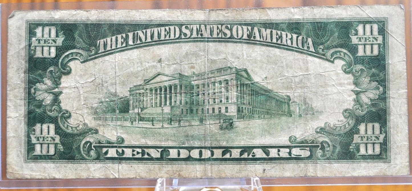 1934 10 Dollar Silver Certificate Mule Note - Rev. 585+ - Choice of Grade - Blue Seal 1934 Ten Dollar Silver Cert Mule Note - Fr#1701m