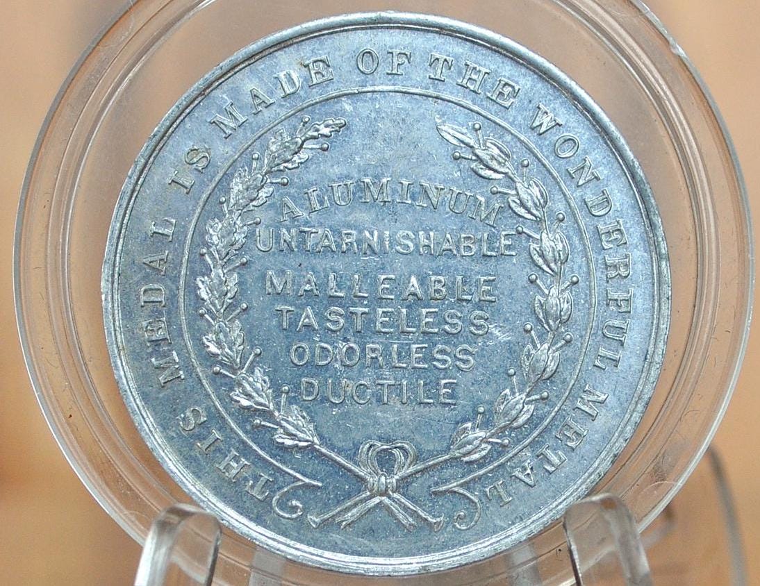 1893 Aluminum Columbus' Bust - Chicago World's Columbian Exposition Token - Great Condition, Very Rare -