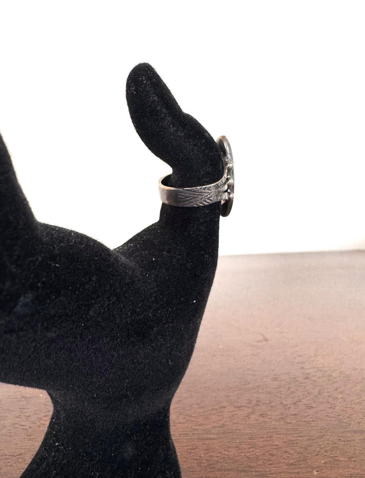 Illuminating 925 Sterling Silver Turquoise Smaller Skinny Oval Ring - Size 6 - Turquoise Sterling Silver Ring - Smaller Turquoise Ring