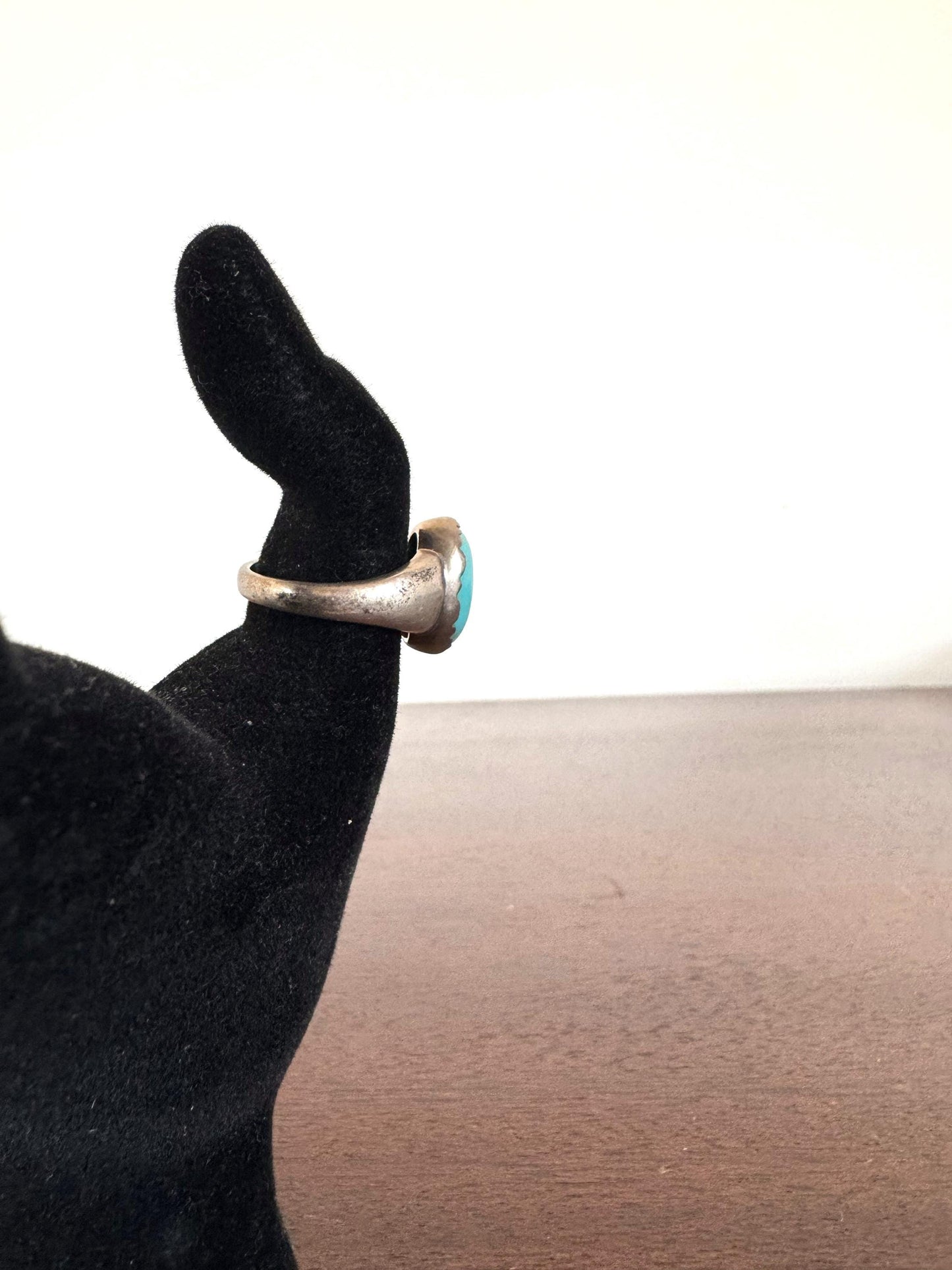 Unique 925 Sterling Silver Turquoise Egg Shaped Ring - Size 7 - Sterling Silver Turquoise Egg Ring - Egg Shaped Turquoise Ring