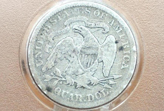 1876 Seated Liberty Quarter - VG+ - 1876 Silver Quarter / 1876 Liberty Seated Quarter Dollar US - 1800s US Coins