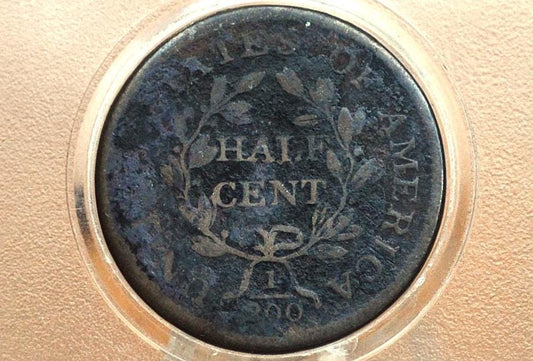 1804 Half Cent Plain 4 No Stems - VG+ Details - 1804 Draped Bust Half Cent 1804 Half Cent Stemless Regular 4 -Early American Coin
