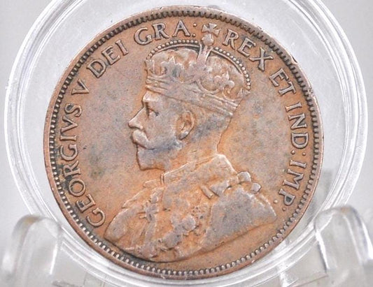 1920 Newfoundland One Cent - AU (About Uncirculated) Condition - King George V - One Cent Newfoundland 1920 Large Cent -