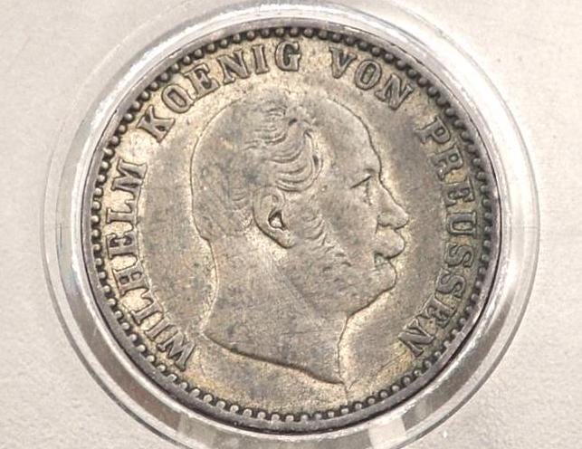 1870 Prussian 2 1/2 Silber Groschen Coin - AU (About Uncirculated) Condition - William I -