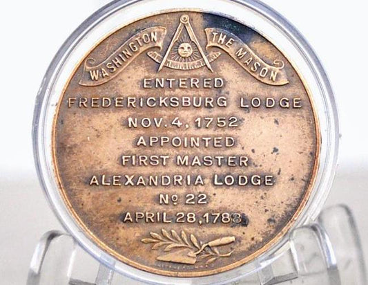 1932 George Washington Bicentennial Masonic Lodge of Alexandria - American Revolution Medal - Free Mason Token -