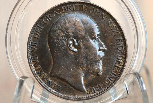 1902 Great Britain Half Penny - AU Grade / Condition - UK Half Penny 1902 1/2 Penny - Bronze - ha'penny 1902