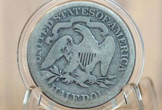 1869 Seated Liberty Half Dollar - G (Good), 1869 Liberty Seated Silver Half Dollar 1869 Mint Half - Authentic, Rarer Date!