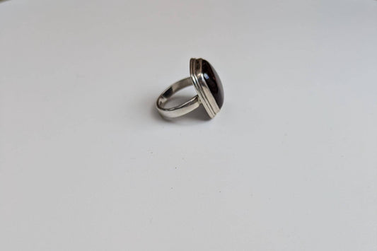 Dynamic Sterling Silver Tiger's Eye Square Ring - Size 9 - 925 Tiger's Eye Square Ring