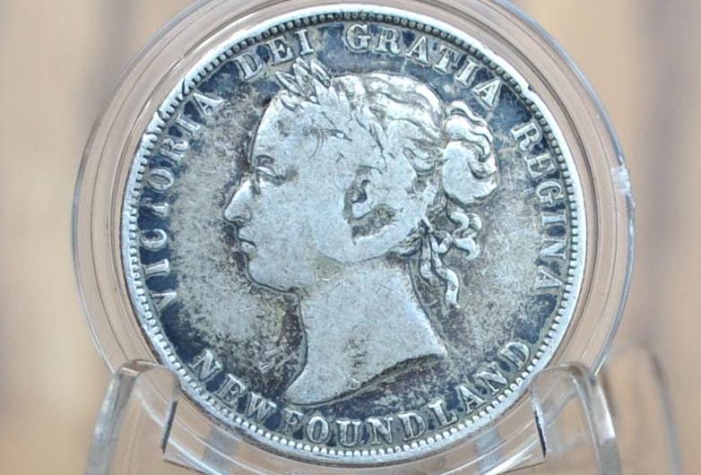 1900 Newfoundland 50 Cent Coin - VF (Very Fine) Grade / Condition - Only 150,000 made - Fifty Cents Newfoundland 1900 - Queen Victoria