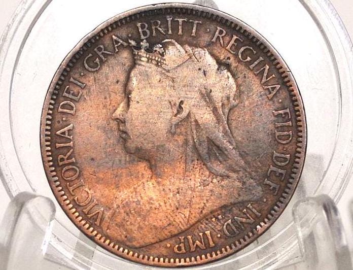 1901 Great Britain One Penny - Awesome Coin - VF (Very Fine) Grade/Condition - UK Penny 1901 England 1 Cent, Amazing Detail