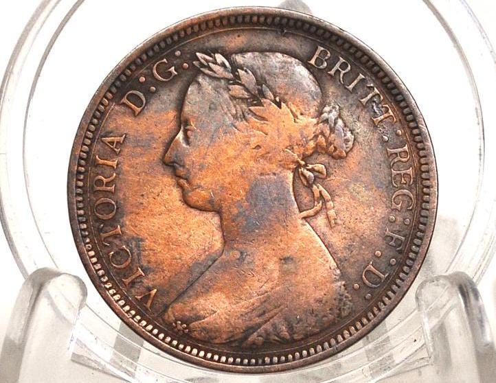 1890 Great Britain Half Penny - VF+/XF Condition - UK Half Penny 1890 - Queen Victoria 1/2 Penny - Bronze - ha'penny 1890