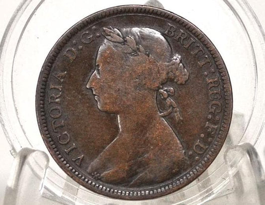 1888 Great Britain Half Penny - VF+ (Very Fine+) Grade / Condition - UK Half Penny 1888 - Queen Victoria 1/2 Penny - Bronze - ha'penny 1888