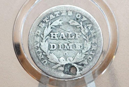1840-O Half Dime - G/VG Details, Holed- 1840 O No Drapery Seated Liberty Half Dime - Early American Coin - 1840 O Mint Silver Half Dime
