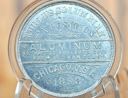 1893 Aluminum Chicago World's Columbian Exposition Token - Great Condition, Very Rare -