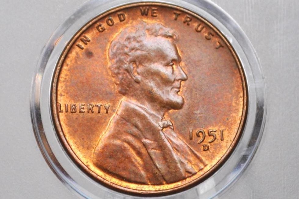 1951 S Wheat Penny - 1951 S Wheat Cent - 1951 San Francisco Mint Penny - 1951 S Penny - 1951 S Cent