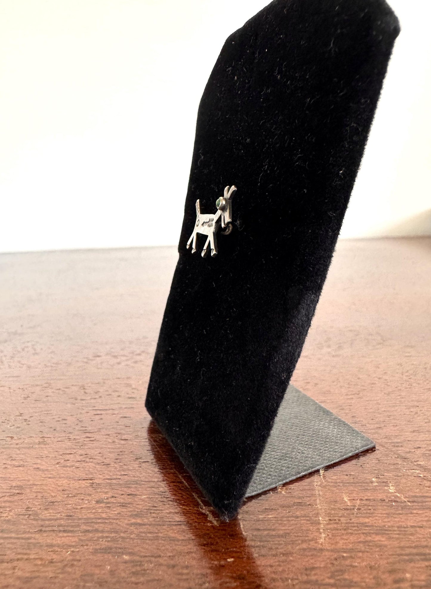 Vintage Fred Harvey Era Southwestern Native American Turquoise Sterling Silver Horse/Dog Pin - Sterling Silver Native American Pins