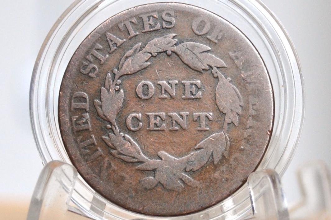 1824 Matron Head Large Cent - Rarer Date, Good+ Grade/Condition - 1824 Coronet Cent - 1824 US One Cent - Matron Head 1816 to 1835