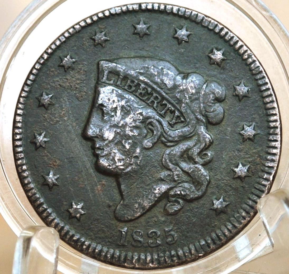 1835 Matron Head Large Cent - Choose by Grade / Coin - 1835 Liberty Head Cent - 1835 US Large Cent - Matron Head 1816 to 1835