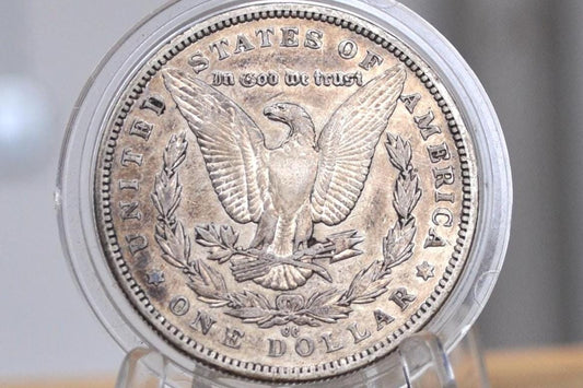 1890-CC Morgan Dollar - AU50 Grade / Condition - Carson City Mint - 1890CC Morgan Silver Dollar 1890 CC Mint Dollar 1890 Silver Dollar