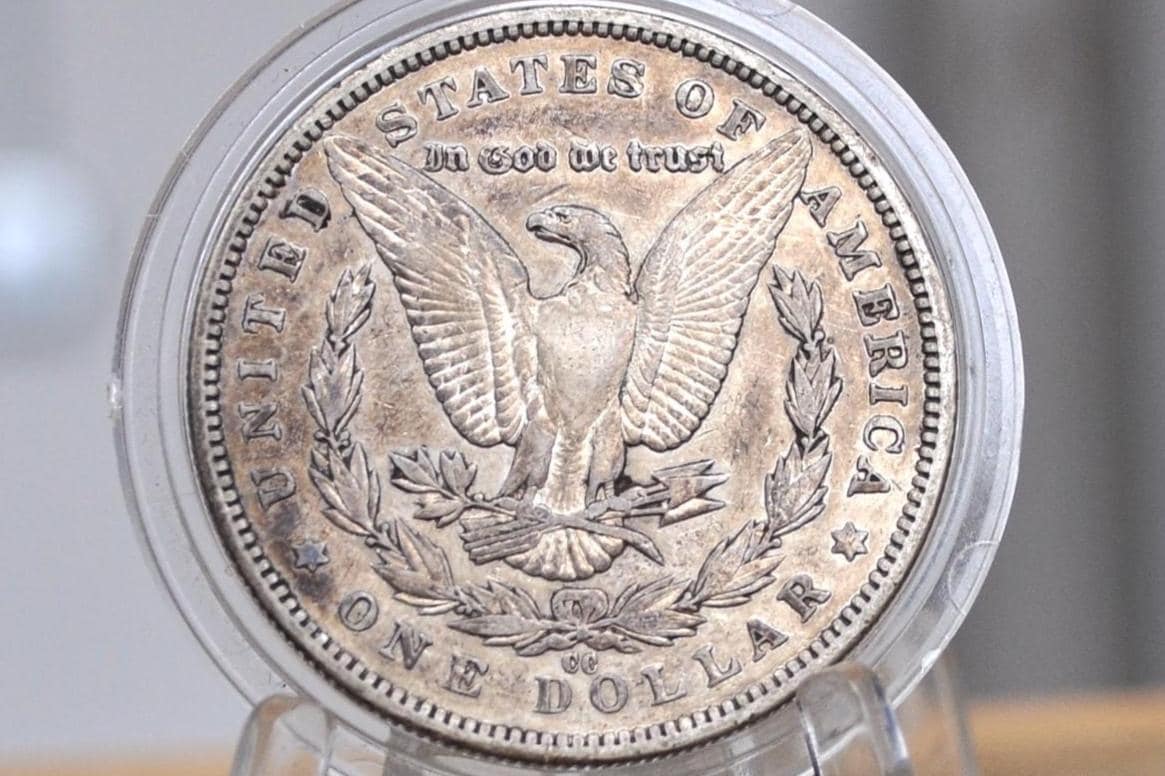 1890-CC Morgan Dollar - AU50 Grade / Condition - Carson City Mint - 1890CC Morgan Silver Dollar 1890 CC Mint Dollar 1890 Silver Dollar
