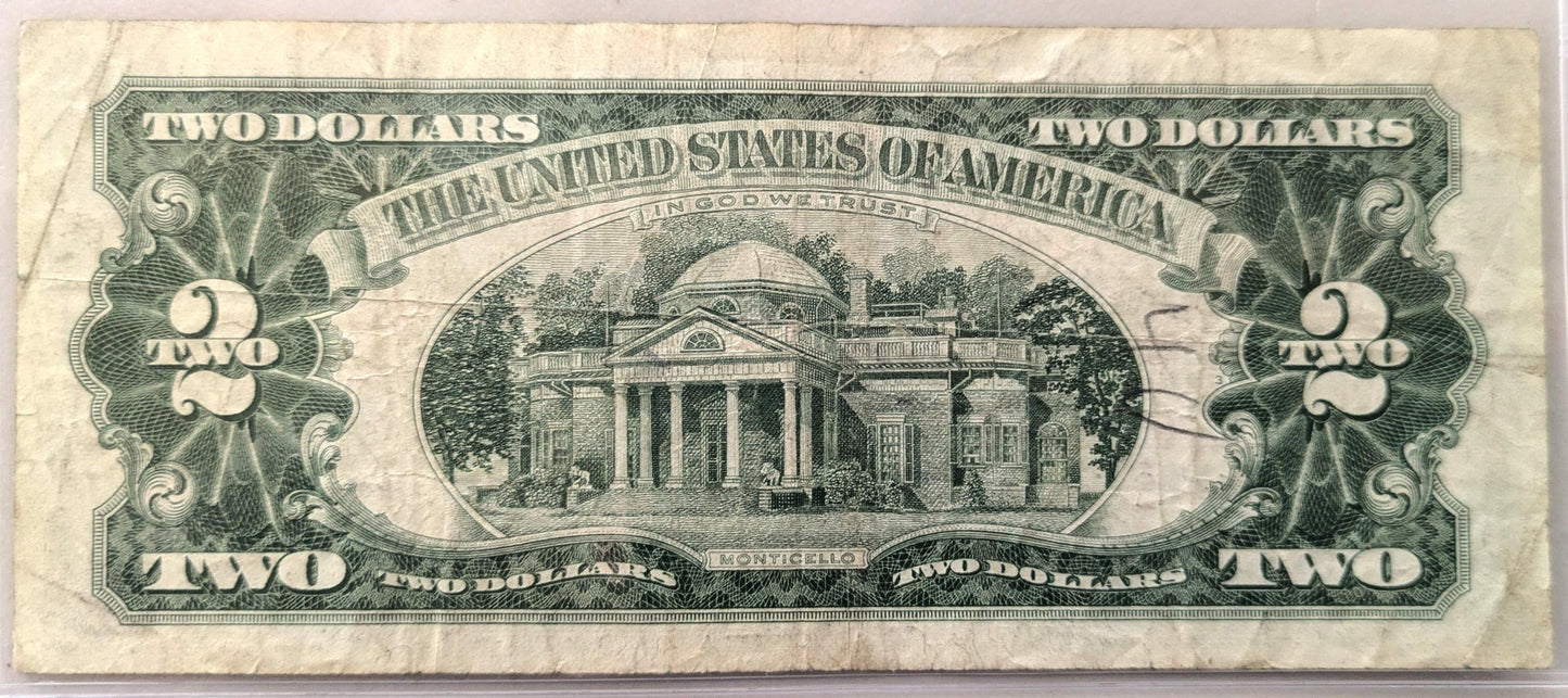 1963 Star Red Seal 2 Dollar Note - Vf (Very Fine) Grade - Low Fancy Serial Number, 5 Digits - 1963 Two Dollar U.s. Star Note - Fr#1513*