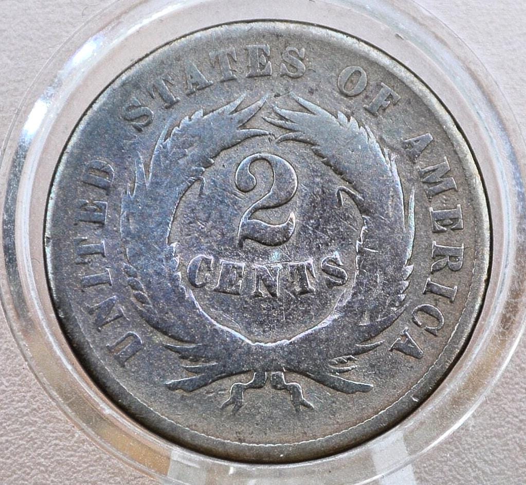 1868 Two Cent Us Coin - G-Xf (Good To Extreemly Fine) Grade / Condition - Civil War Era Coin - 1868 Us 2 Cent Coin 1868 Two Cent Piece