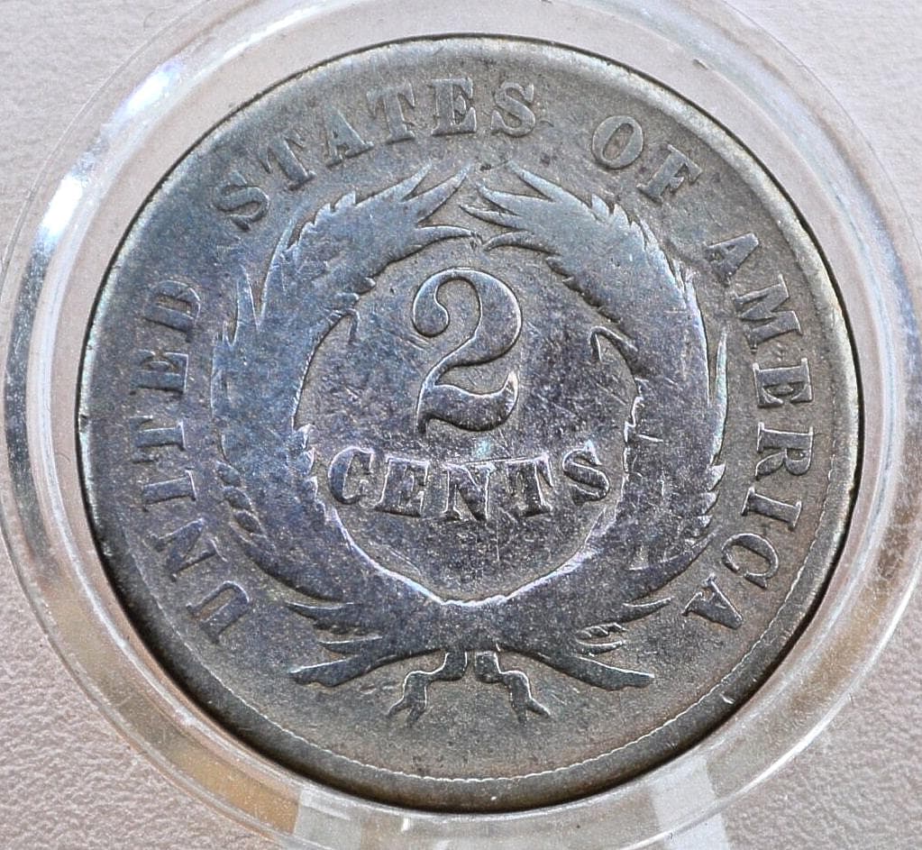 1868 Two Cent Us Coin - G-Xf (Good To Extreemly Fine) Grade / Condition - Civil War Era Coin - 1868 Us 2 Cent Coin 1868 Two Cent Piece