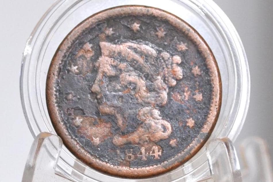 1844 Braided Hair Large Cent - Choose by Grade / Condition - 1844 Coronet Cent - 1844 US Large Cent - Braided Hair 1839 to 1857
