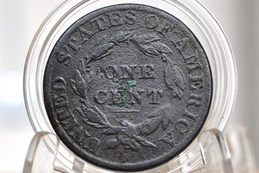 1829 Matron Head Large Cent Large Letters - Fine Details, Prior Corrosion - Low Priced Coin - 1829 Coronet Liberty Head Cent - Affordable