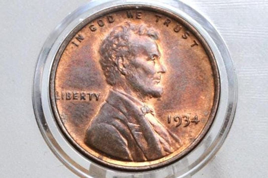 1934 Wheat Penny - F-EF (Fine to Extremely Fine) Condition - 1934 P Wheat Ear Cent