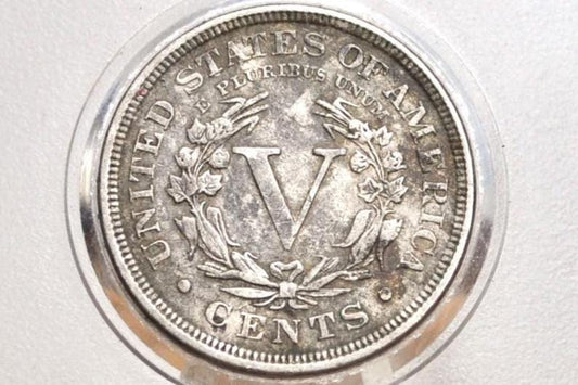 1891 Liberty Head Nickel - AG (About Good) Grade - Lower Mintage Date - 1891 V Nickel - Philadelphia Mint - 1891 Nickel