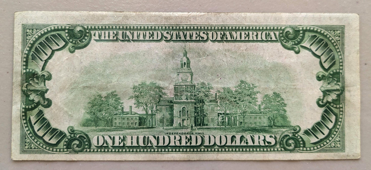 1934 100 Dollar Federal Reserve Note - Light Green Seal - Boston (A) Issue - Extremely Fine (XF) - 1934 One Hundred Dollar Note Boston - Fr#