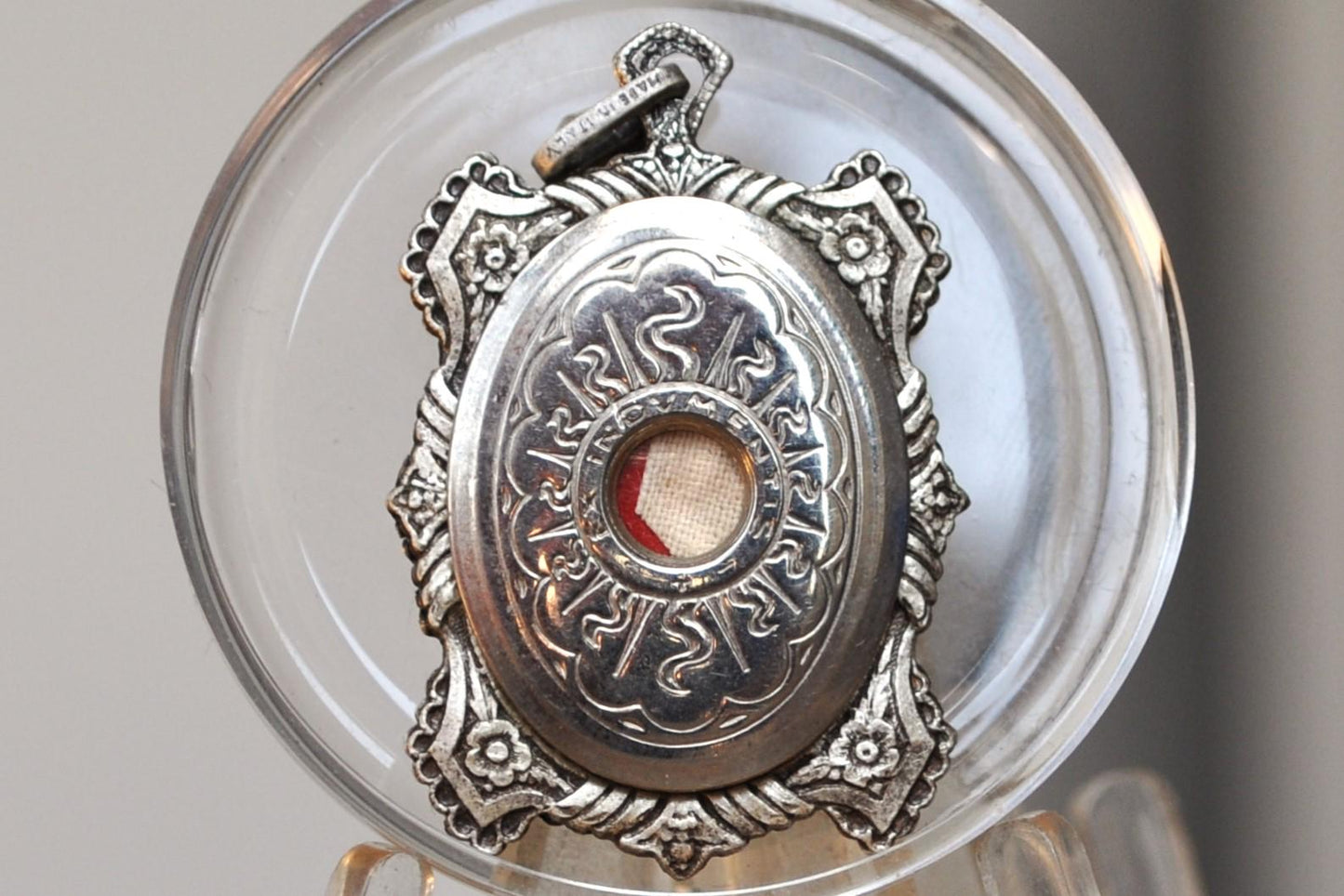 Antique Saint Maria Giuseppa Rossello Religious Medal Charm - Saint Maria Giuseppa Rossello EX Indumentis (Cloth) - Saint Reliquary Medal