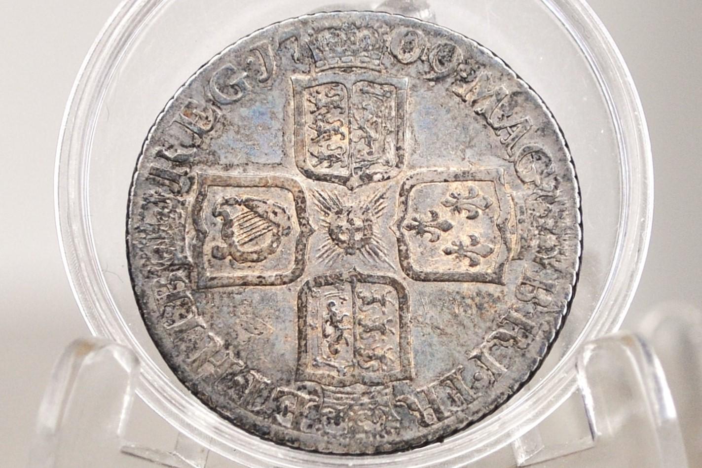 1709 Great Britain Silver 1 Shilling UK One Shilling 1709 - VF++ - Queen Anne 3rd Bust - 1709 Anna Dei Gratia - Sterling Currency