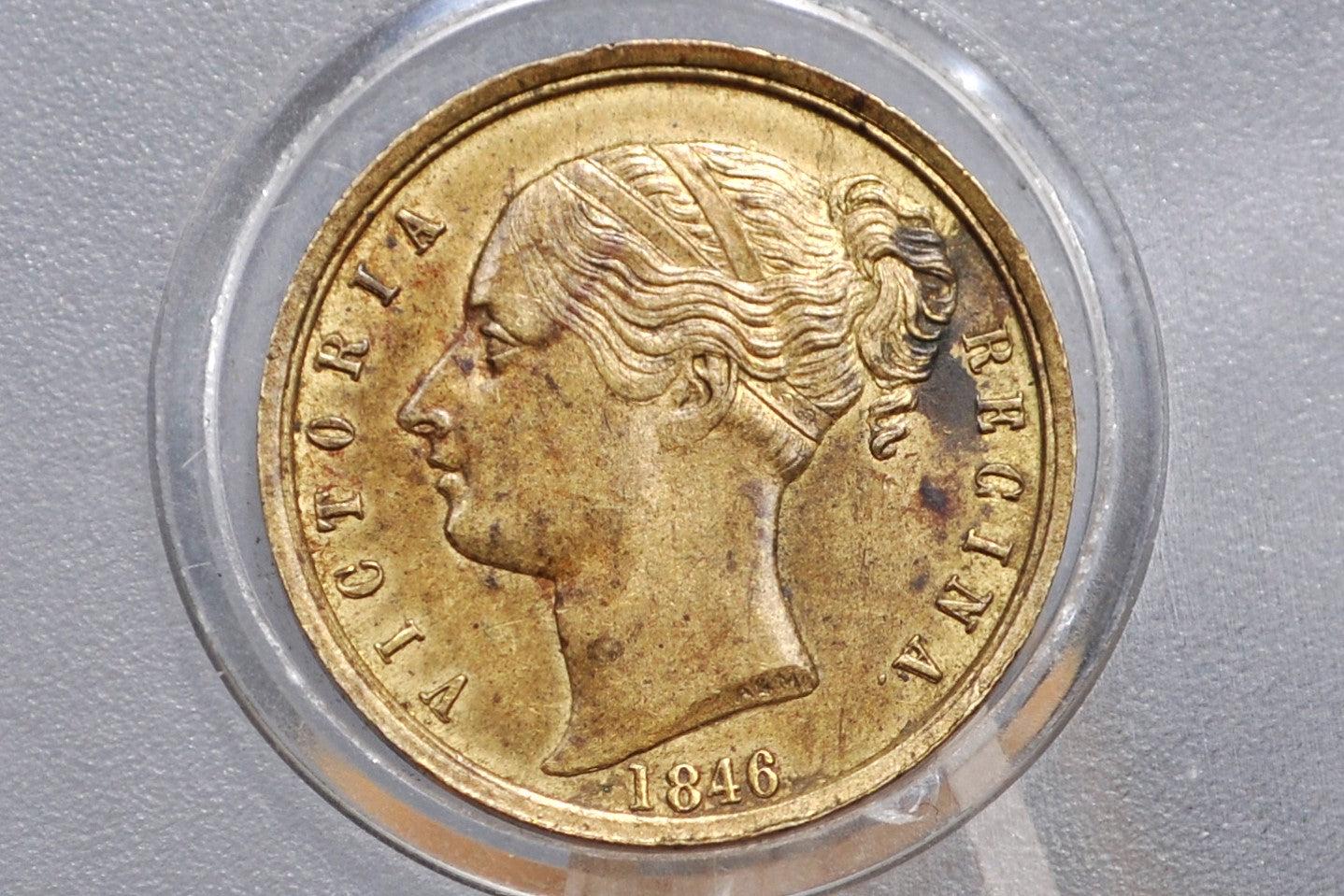 1846 General Tom Thumb Token, Victoria Brass Game Counter - Victoria P.T. Barnum Tom Thumb 1846 Token