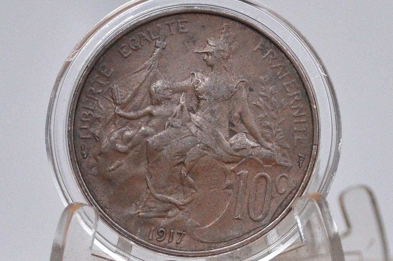 1909-1917 French 10 Centimes Coin - Choose by Date, Ten Centimes France, Beautiful Coins, Authentic -
