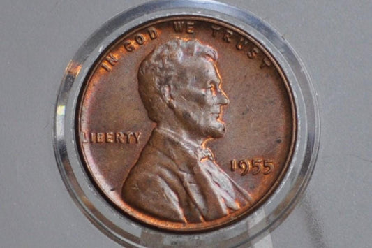 1955 P,D,S Wheat Penny - AU/BU - San Francisco, Philadelphia, Denver Mints - Collectible Coin - 1955 S Wheat Cent 1955 D 1955 P Lincoln Cent